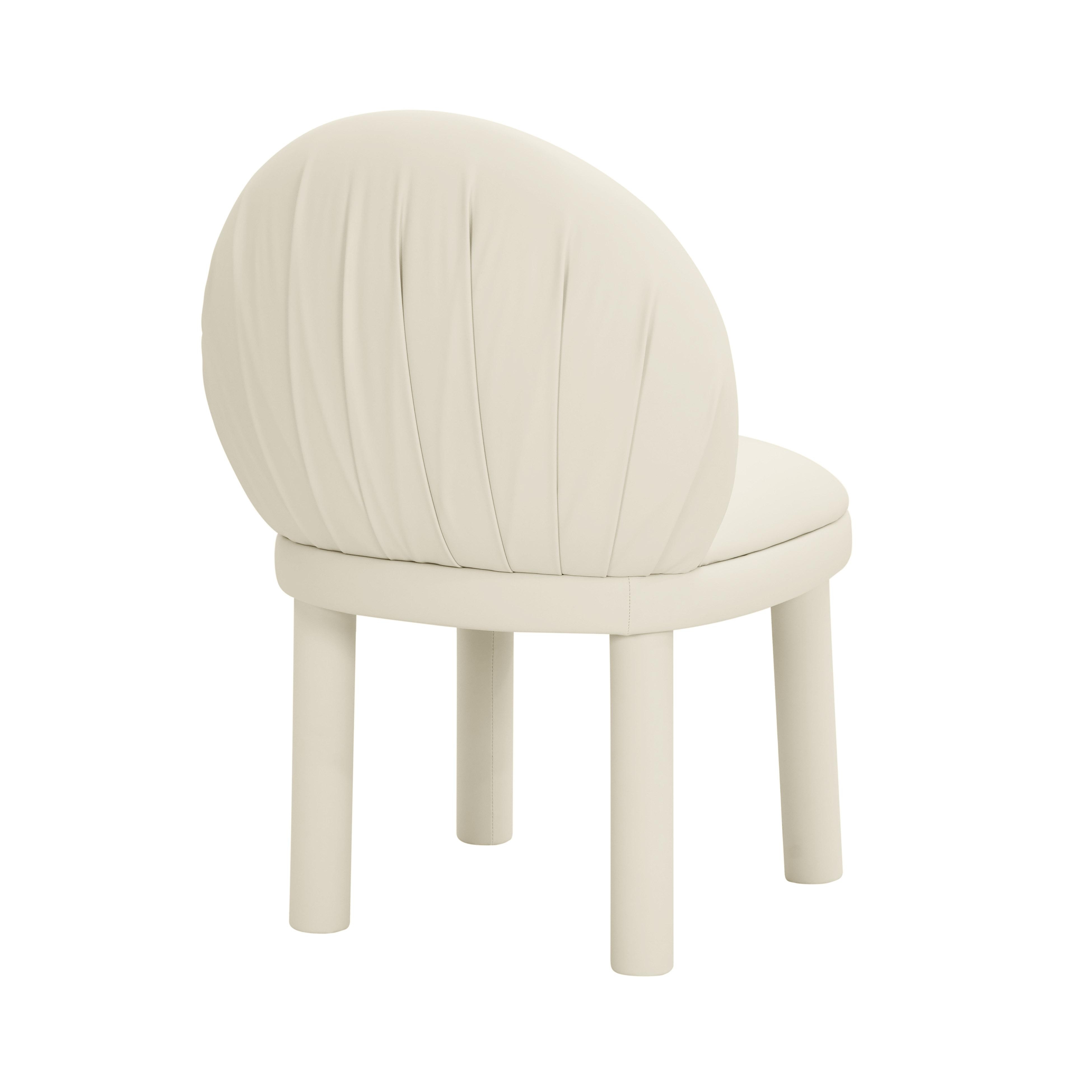 Aliyah Cream Vegan Leather Dining Chair - Image 4