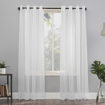 Medlin Synthetic Solid Sheer Grommet Single Curtain Panels - Image 0