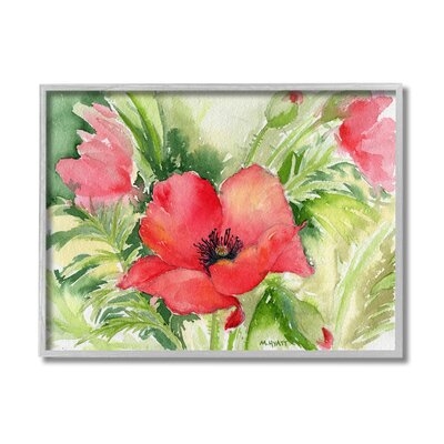 Red Poppies Surrounded By Soft Greenery - Image 0