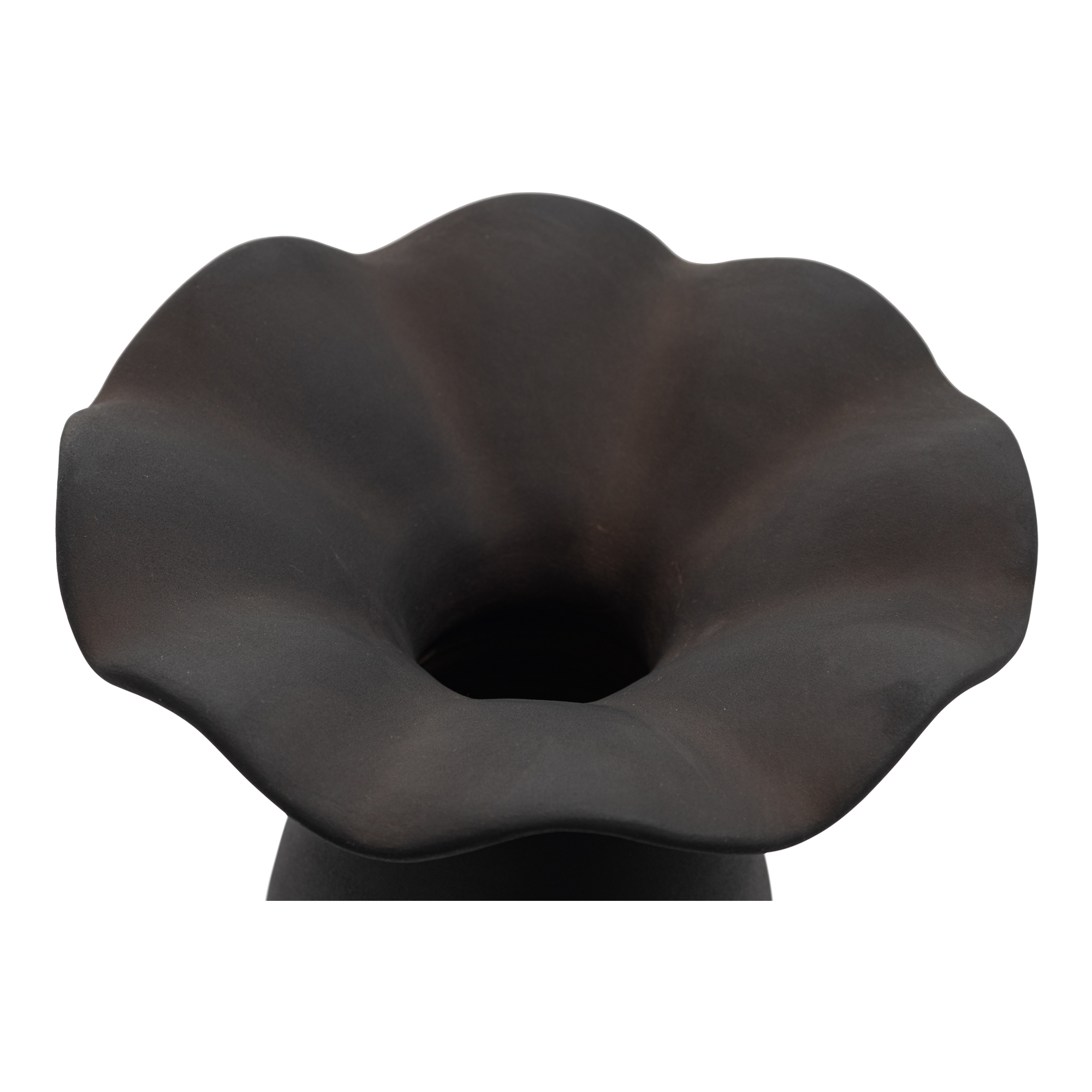 Ruffle 16 Inch Decorative Vessel Black - Image 2