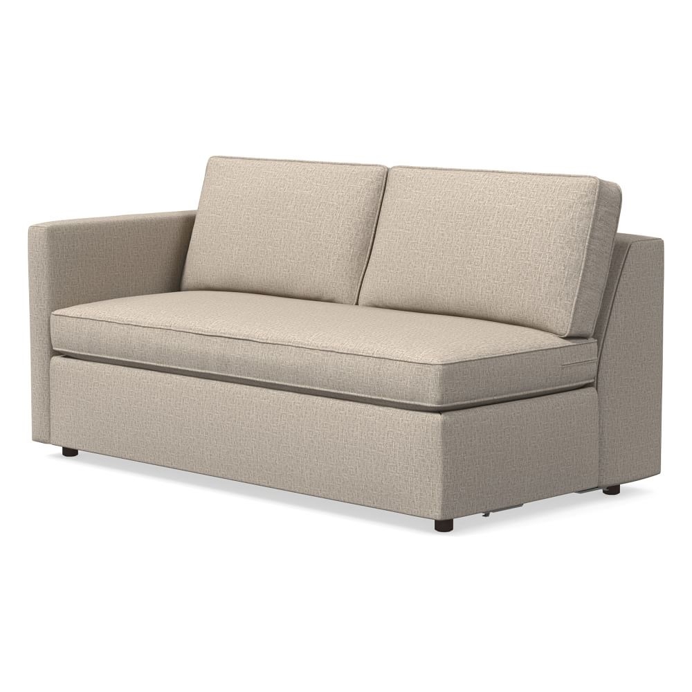 Harris Petite Left Arm 65" Sofa Bench, Poly, Deco Weave, Clay, Concealed Supports - Image 0
