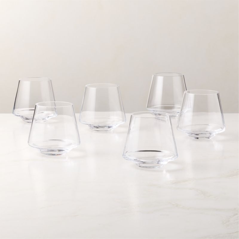 Joplin Clear Stemless Wine Glasses Set of 6 - Image 1