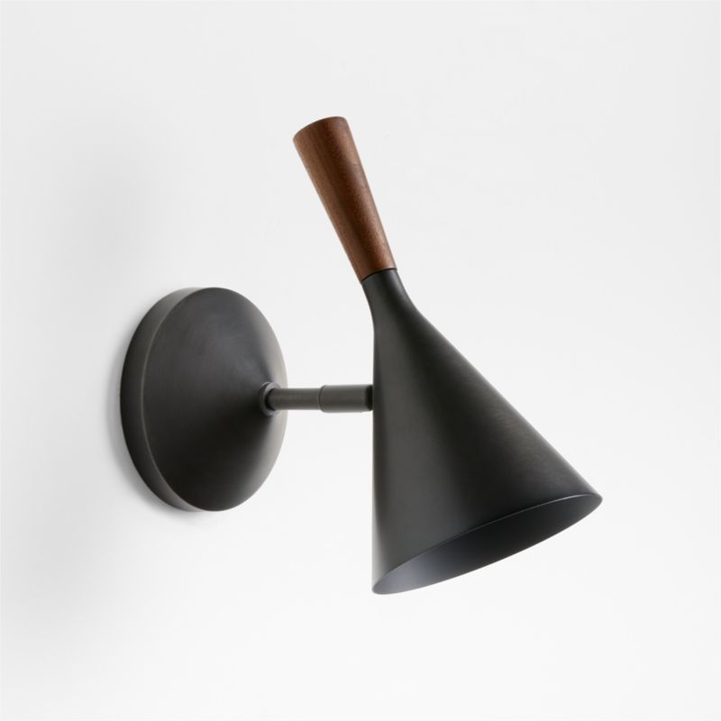 Weston Black Mid-Century Modern Wall Sconce Light Set of 2 - Image 3