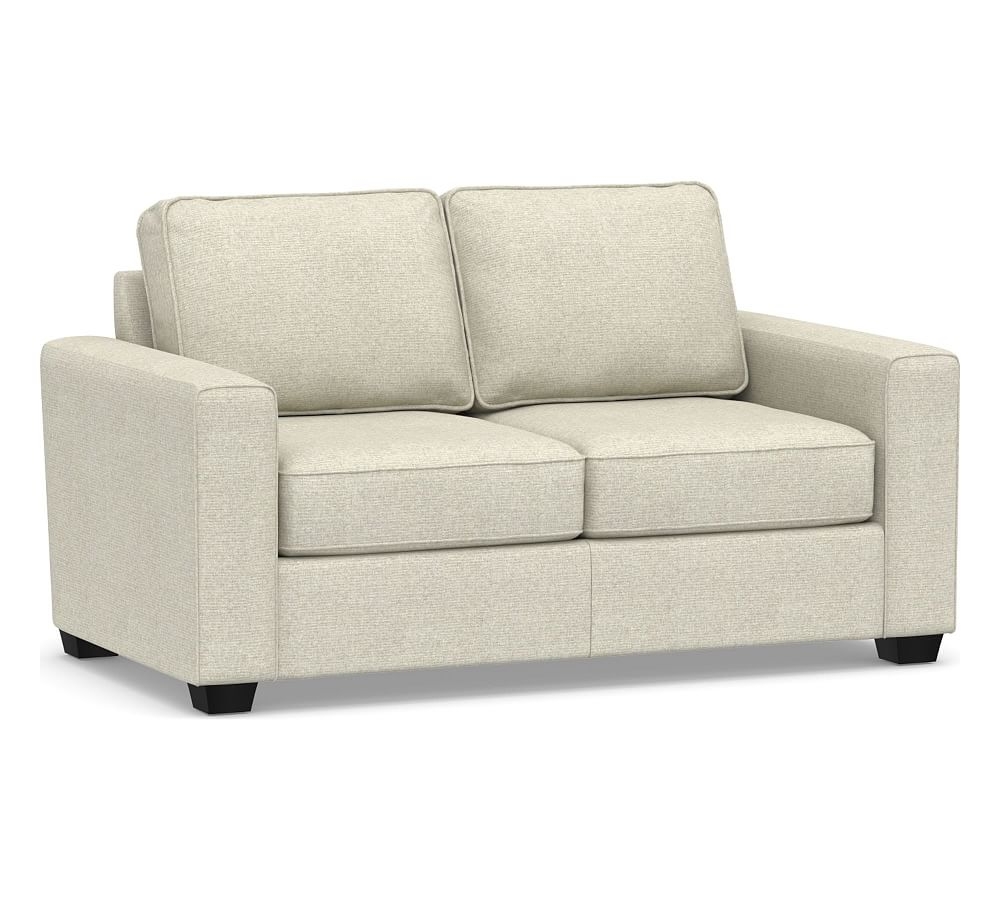 SoMa Fremont Square Arm Upholstered Sofa 71.5", Polyester Wrapped Cushions, Performance Heathered Basketweave Alabaster White - Image 0