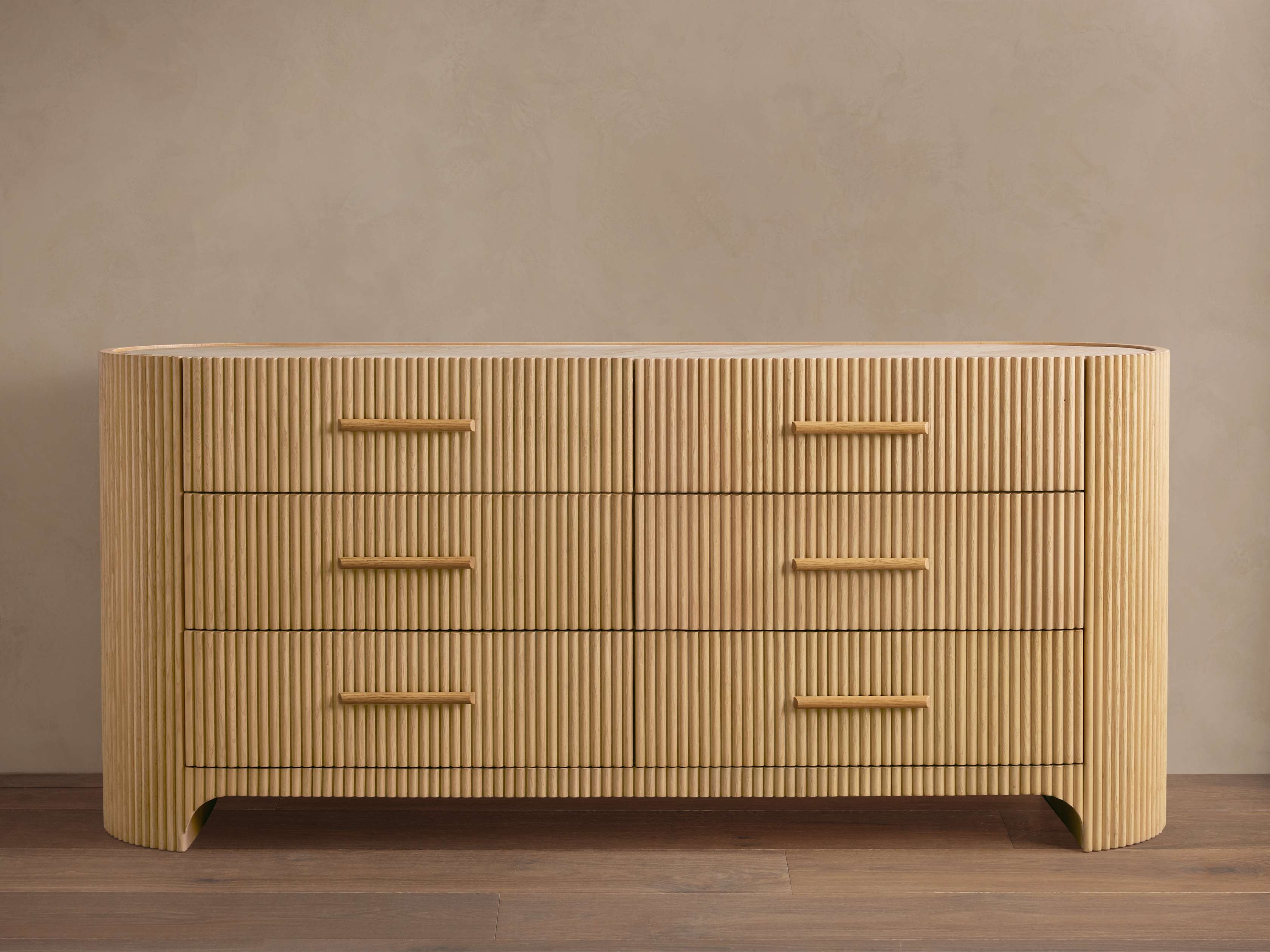 Astor Six-Drawer Dresser in Stone Natural  Honey/Beige Coralle - Image 0