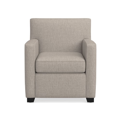 Brighton Stationary Chair, Standard Cushion, Perennials Performance Melange Weave, Light Sand, Ebony Leg - Image 0