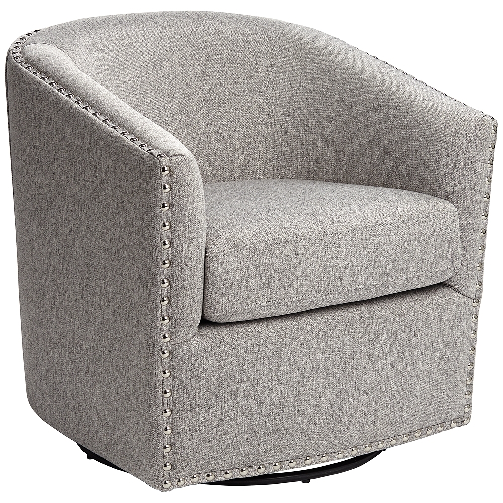 Fullerton II Light Gray Swivel Accent Chair - Style # 79H35 - Image 0