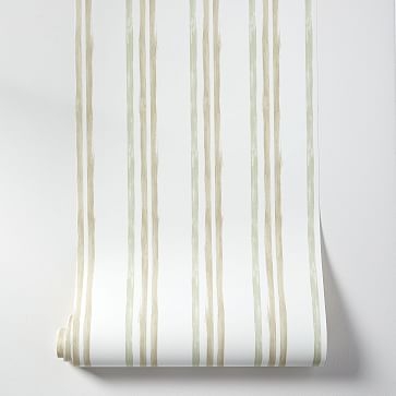 Repeating Stripes Wallpaper, Blush, Single Roll - Image 0