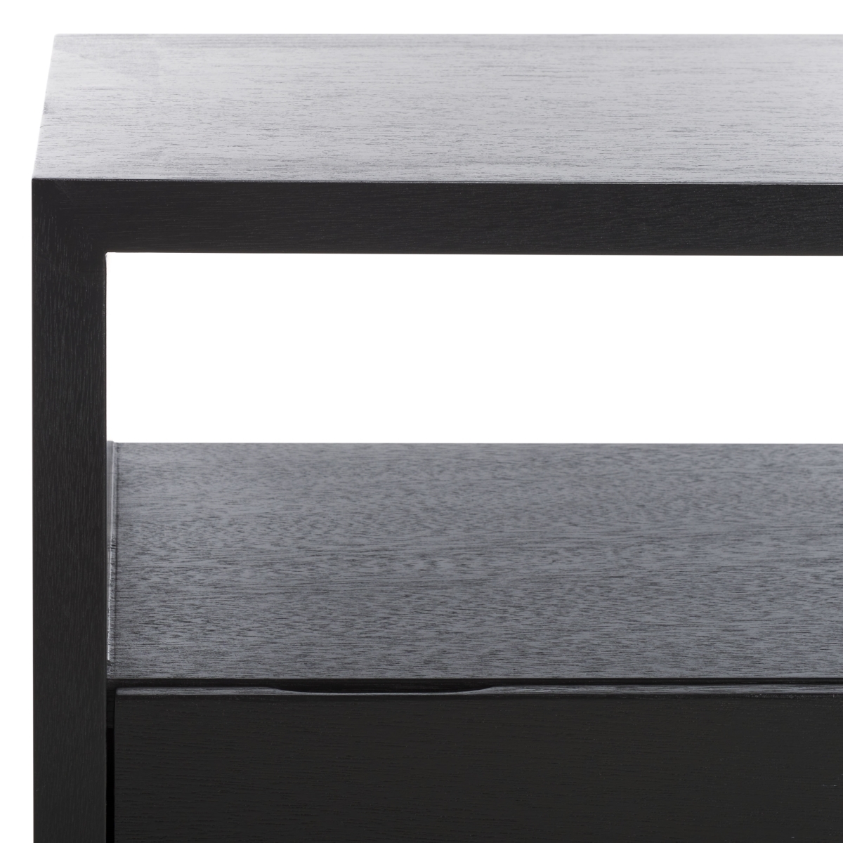 Munson 2 Shelf 1 Drawer Console Table - Black - Safavieh - Image 2