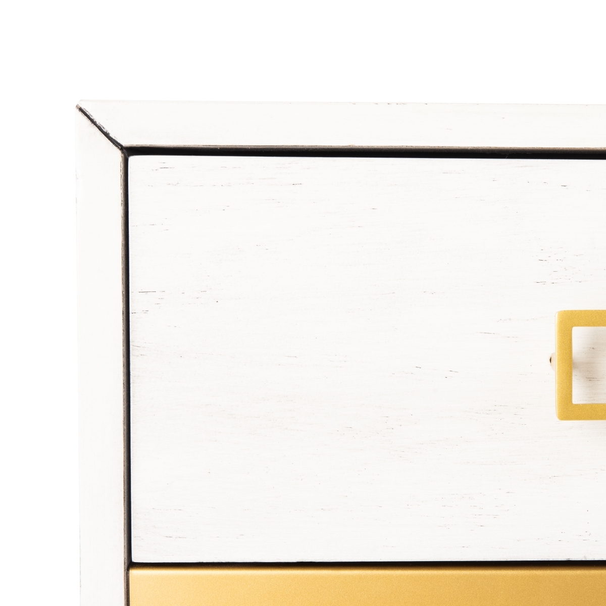 Katia 3 Drawer Chest - White Washed / Gold - Safavieh - Image 2