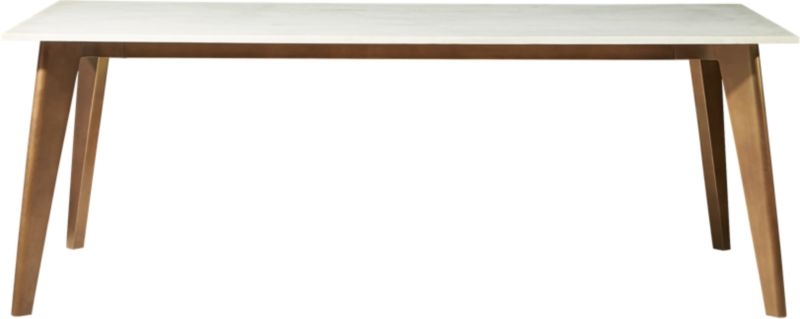 Harper Brass Dining Table with Marble Top - Image 0