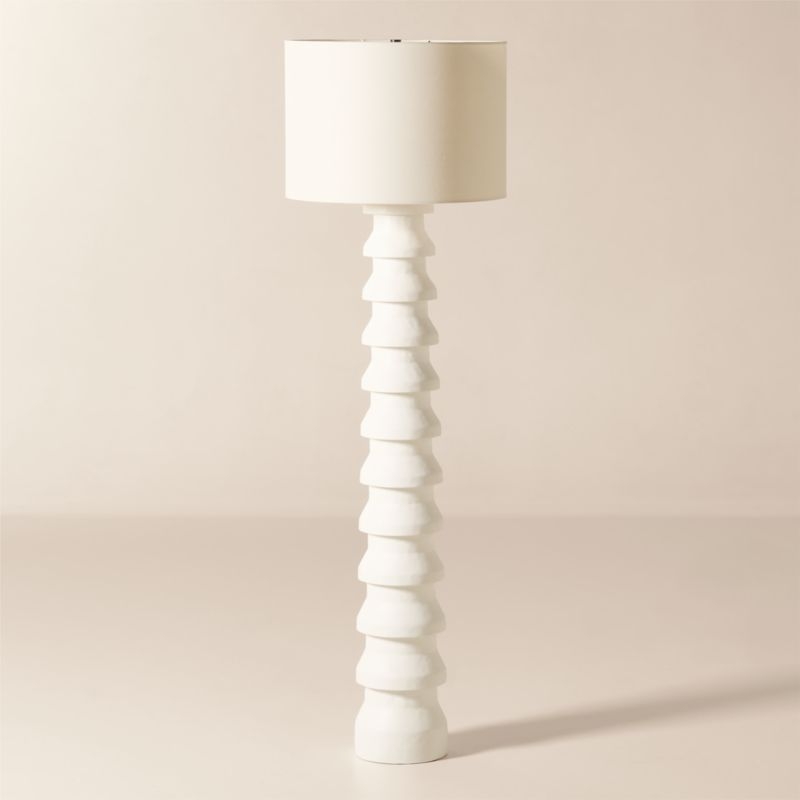 Sequence White Plaster Floor Lamp - Image 1