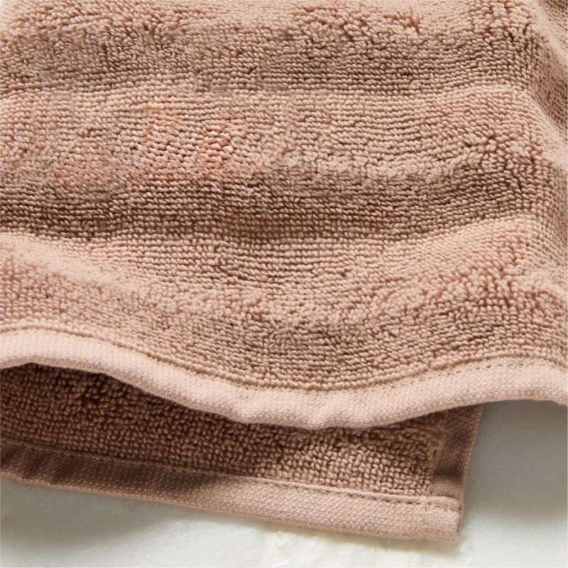Matin Wavy Organic Cotton Brown Bath Towel Set - Image 1