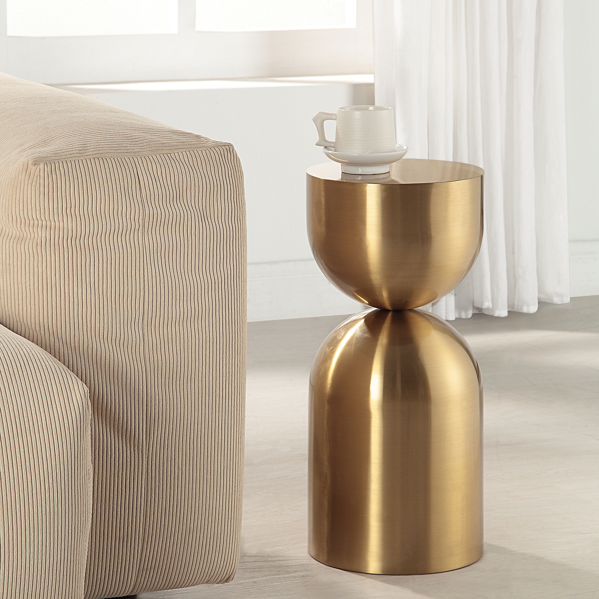Golden Vessel Modern Accent Table - Image 2