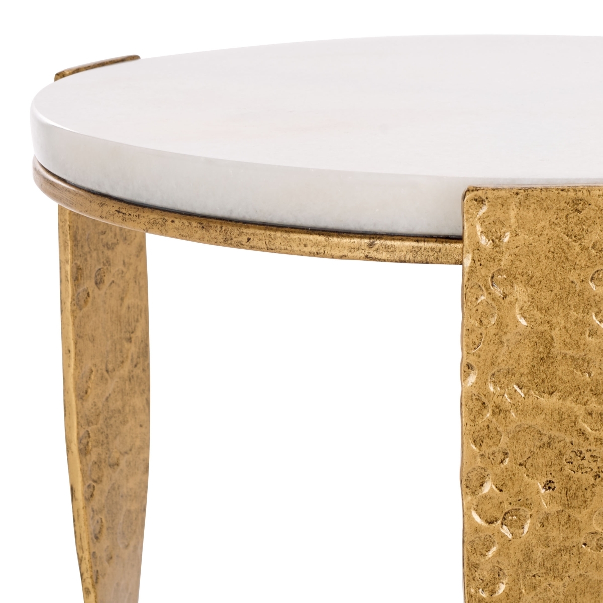 Raynie Metal Accent Table - Brass/White - Image 2