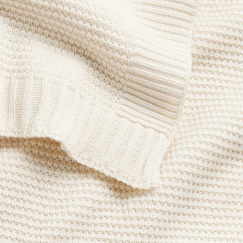 Bubble Knit Arctic Ivory Kids Bed Blanket - Image 3