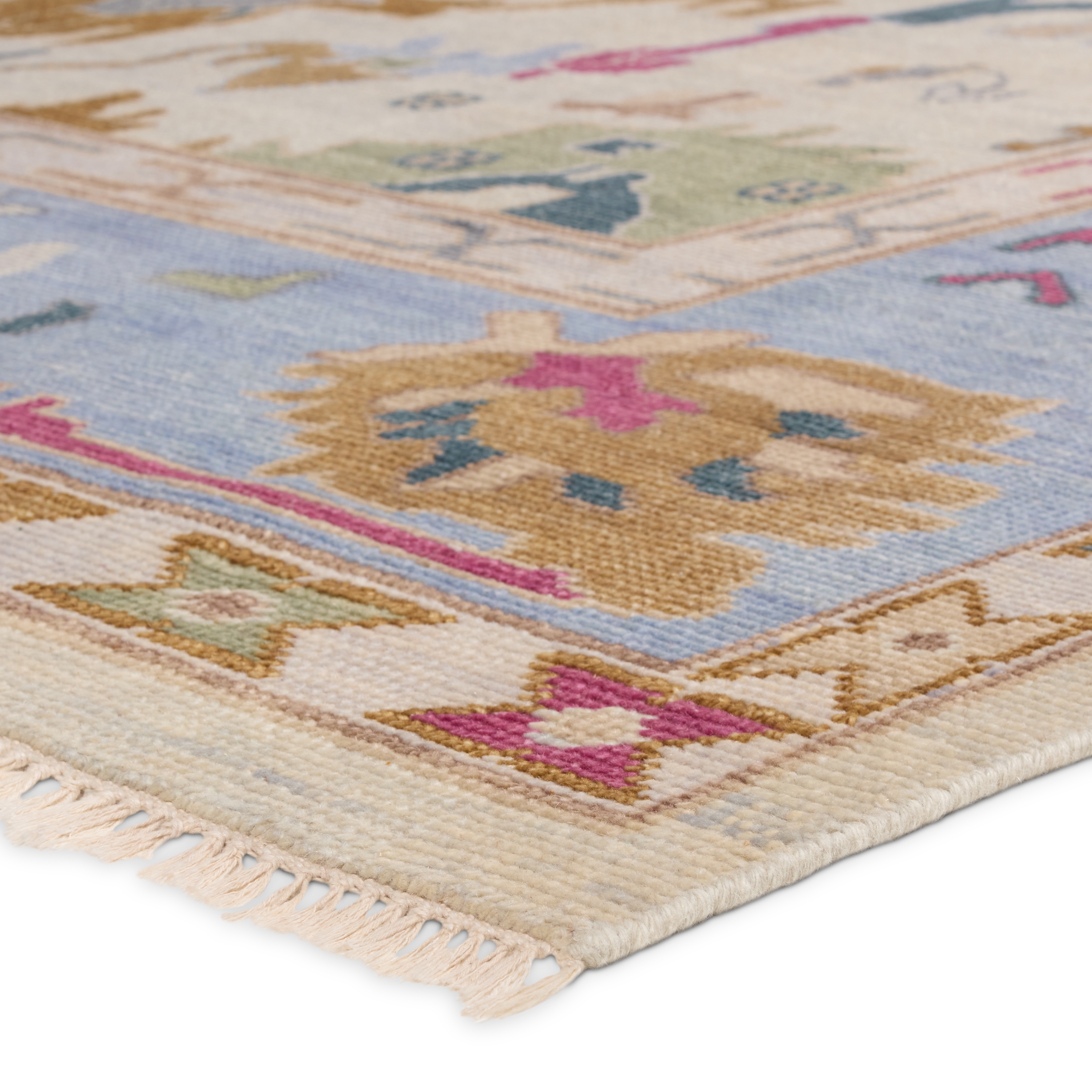 Luni EVE07 Handknotted Floral Ivory and Multicolor Area Rug (8'x10') - Image 1