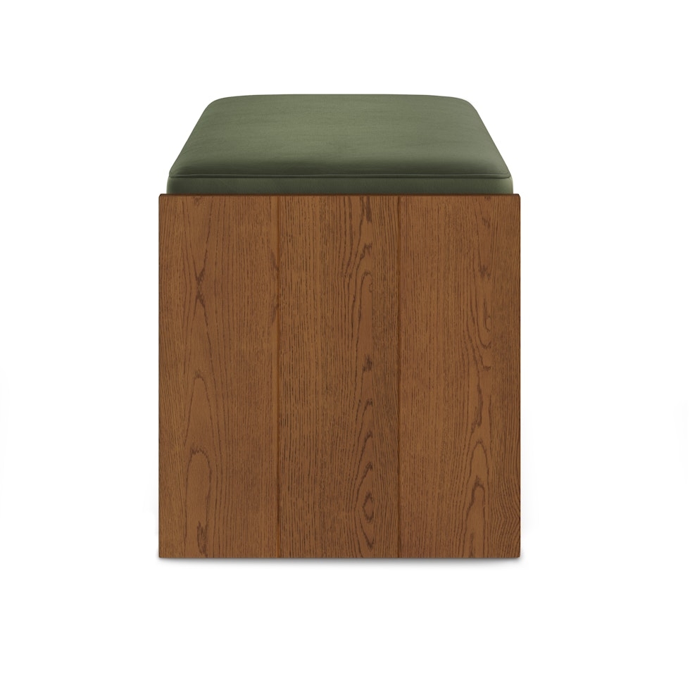 Cassie 56" Velvet Bench - Smoked Oak and Hale Fir Green - Image 2