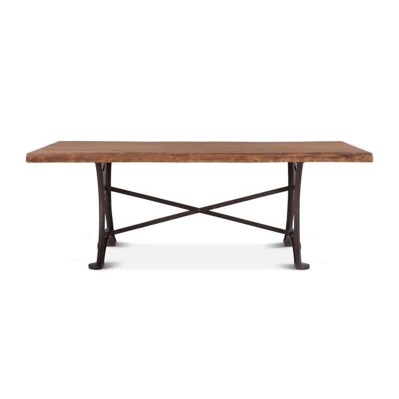 Home Trends & Design Organic Forge Acacia Trestle Dining Table - Image 0