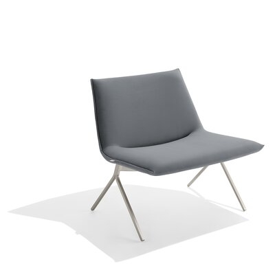 Dark Gray + Nickel Velvet Meredith Lounge Chair - Image 0