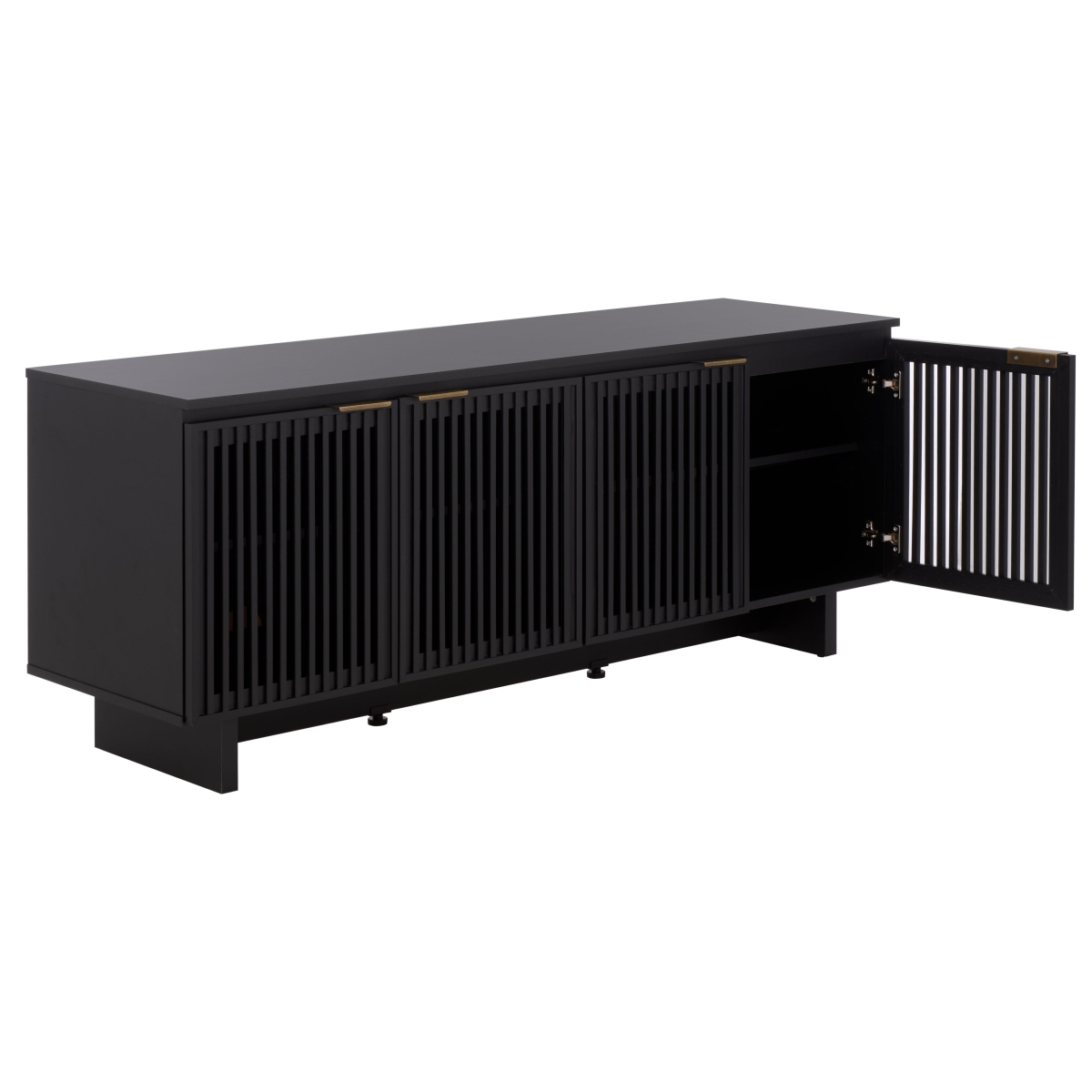Quaid 4 Door Sideboard/Media Stand - Black / Brass - Safavieh - Image 7