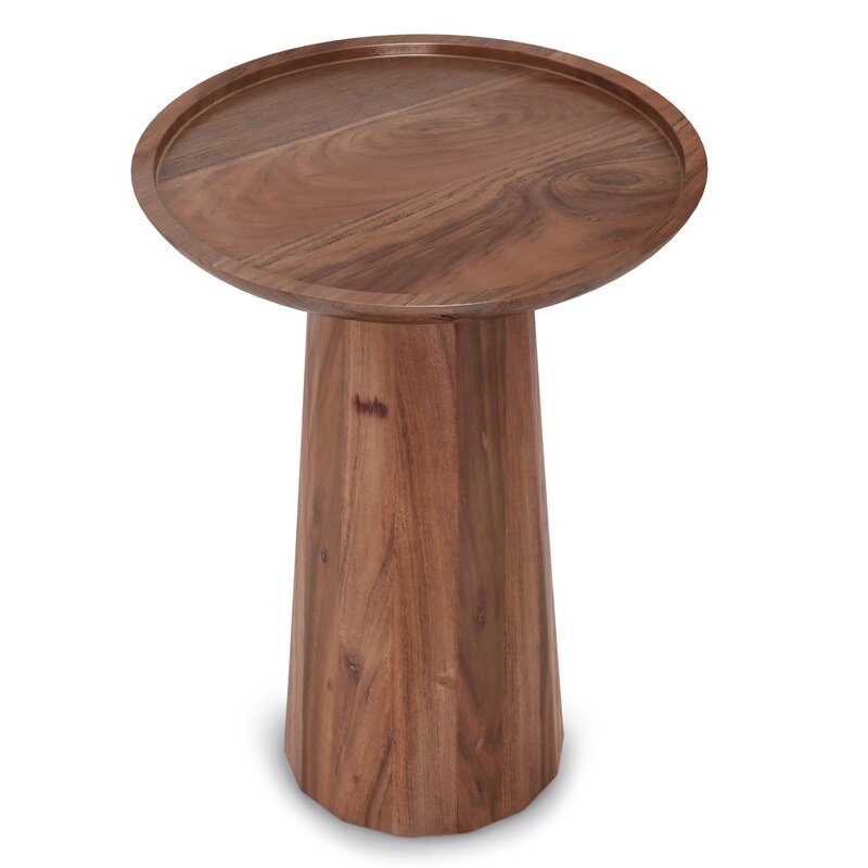 Dovercourt 18.5'' Tall Solid Wood Tray Top Pedestal End Table - Image 1