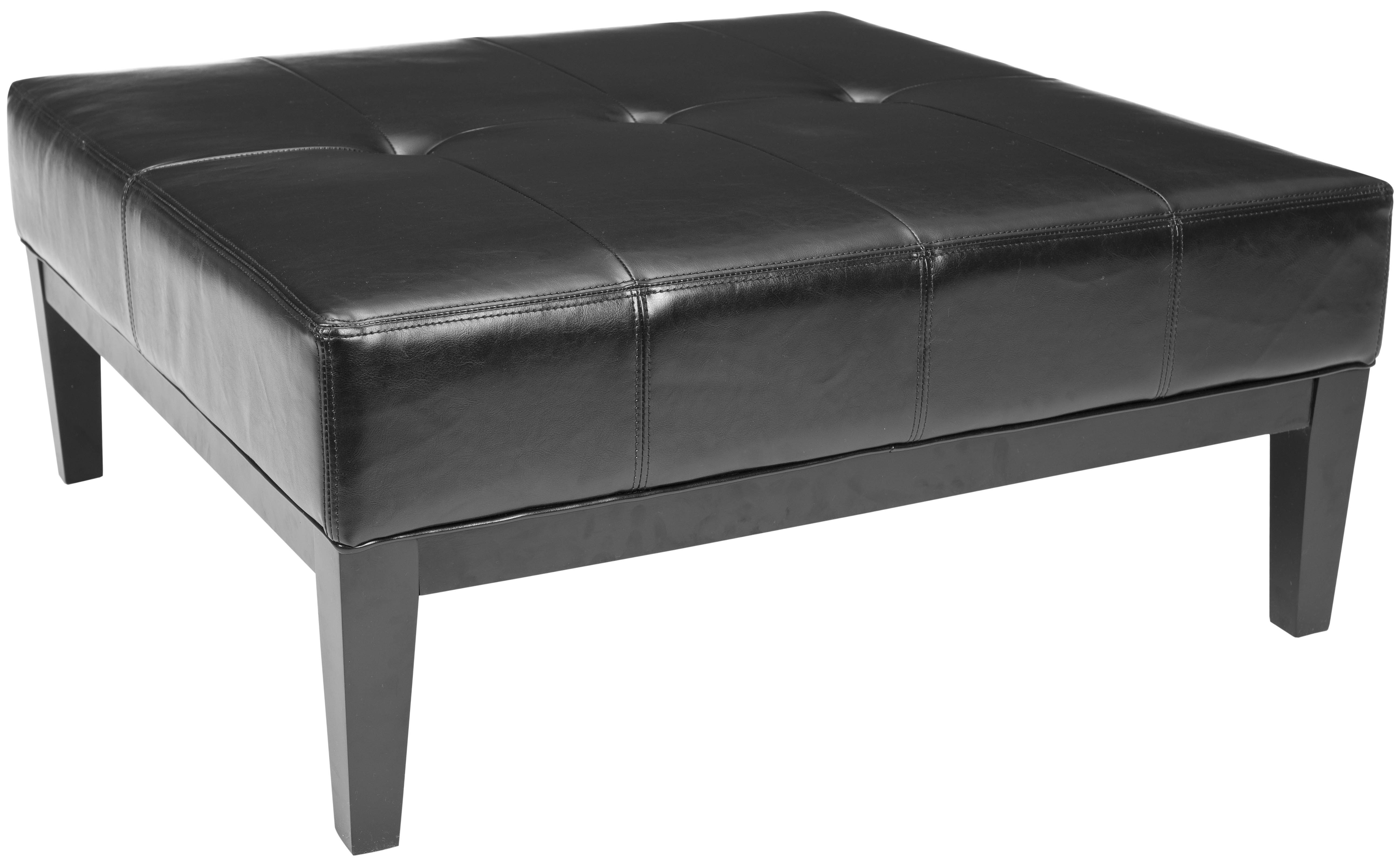 Fulton Sqr Cocktail Ottoman Lg - Black/Black - Safavieh - Image 1