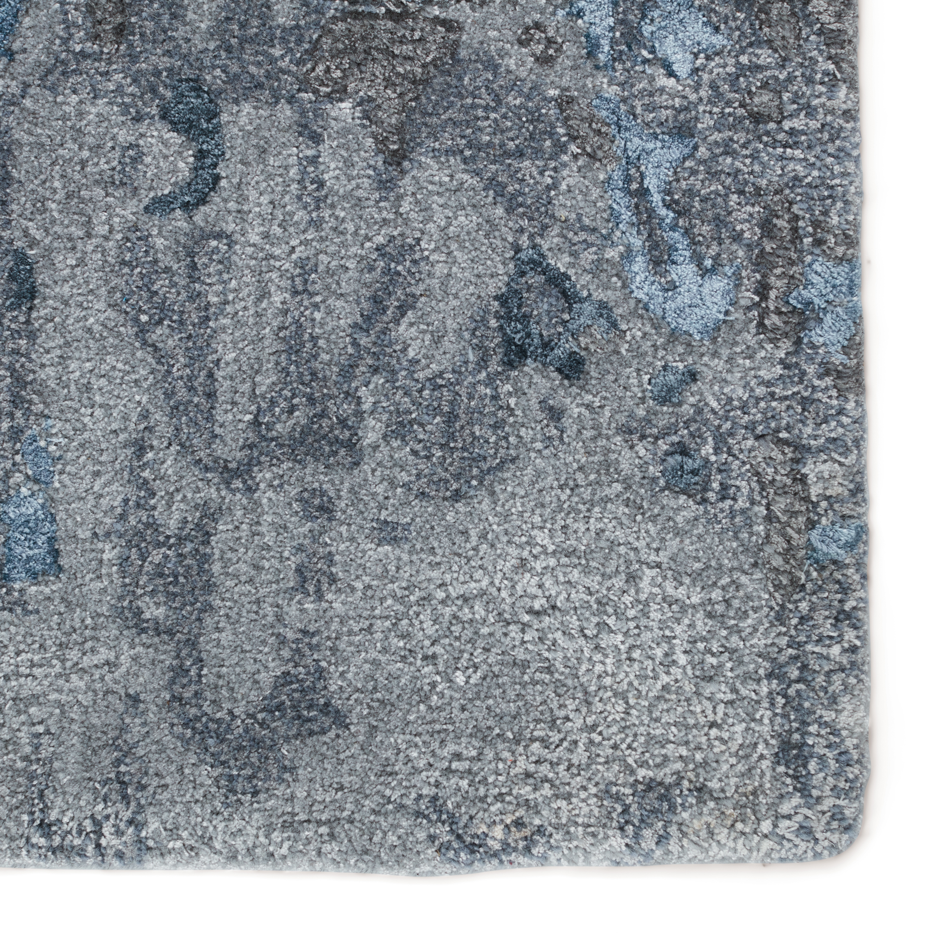 Ballare Handmade Abstract Blue/ Gray Area Rug (9'X12') - Image 3