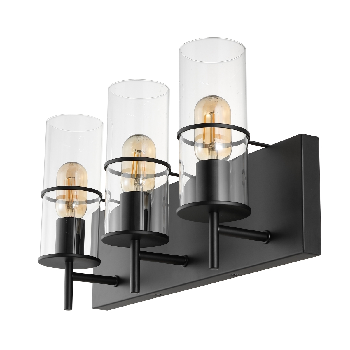 Jester 3 Lt 19" Wall Sconce - Black - Safavieh - Image 3