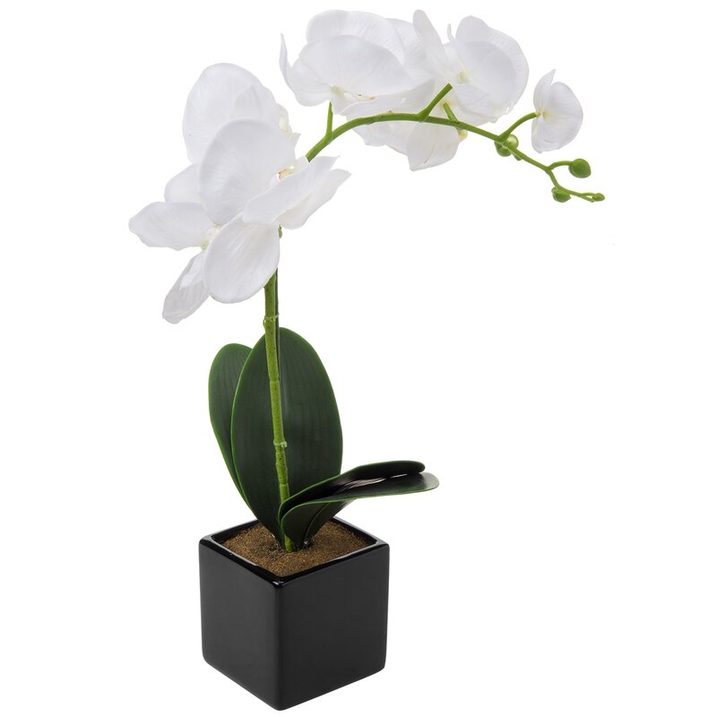 Artificial Orchid Tree in Planter - Image 2