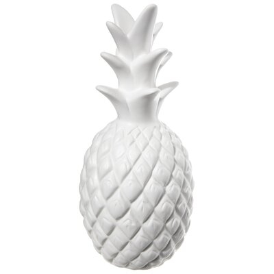 Turco Ceramic Pineapple Figurine Matte Finish White - Image 0