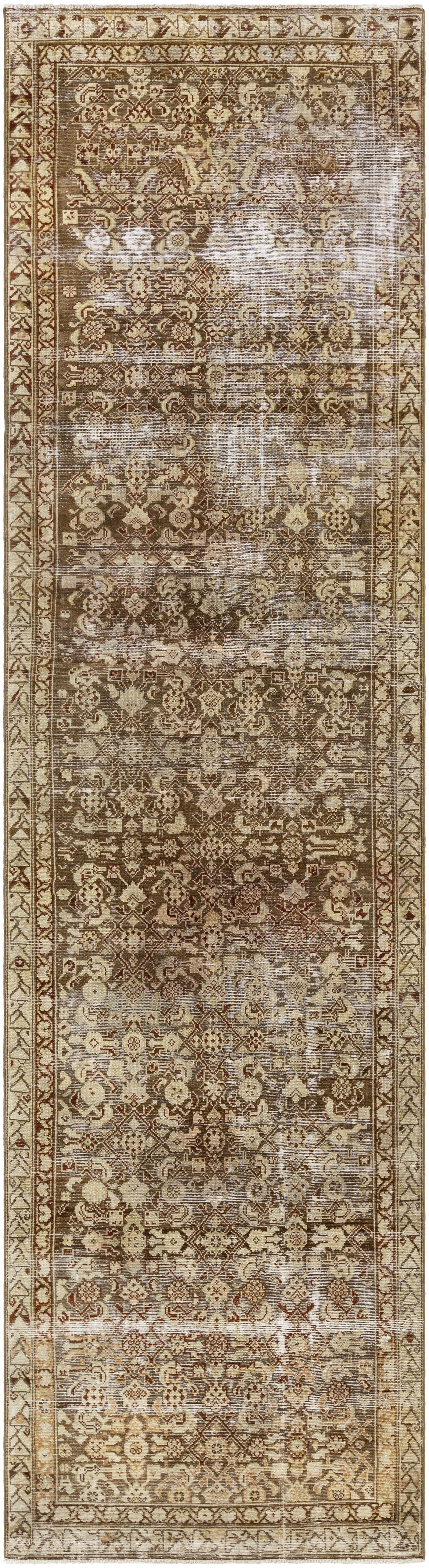 Antique One of a Kind  Indoor 3'4" x 12'4" Handmade Rug - Image 0