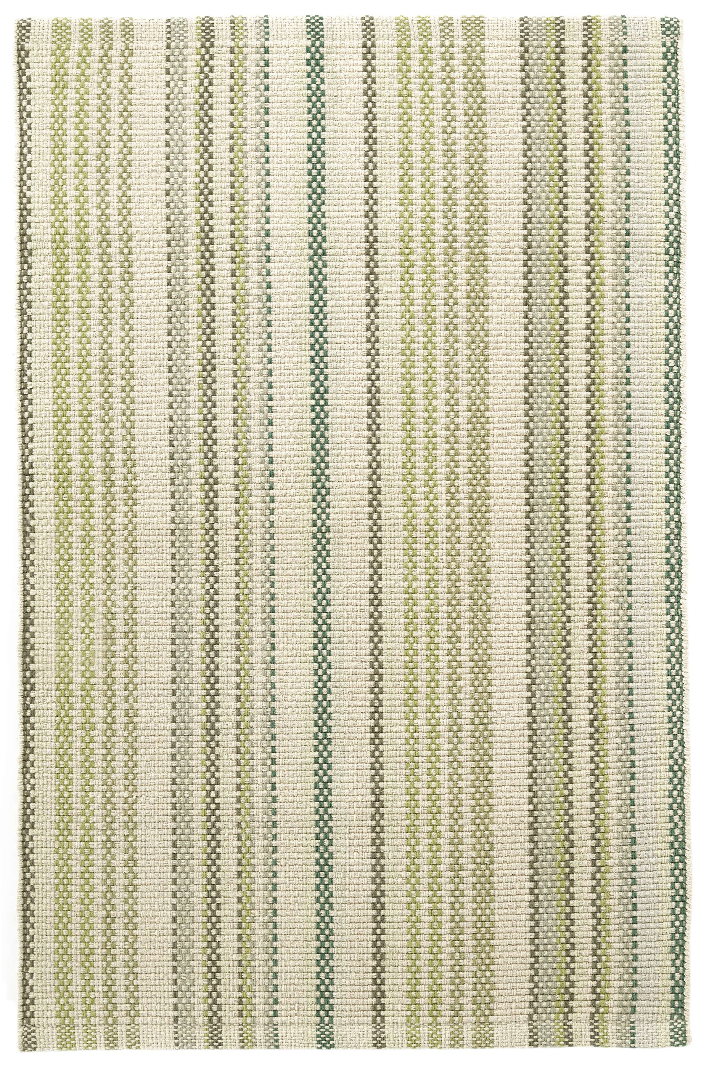 Oslo Stripe Green Handwoven Cotton Rug - Image 0