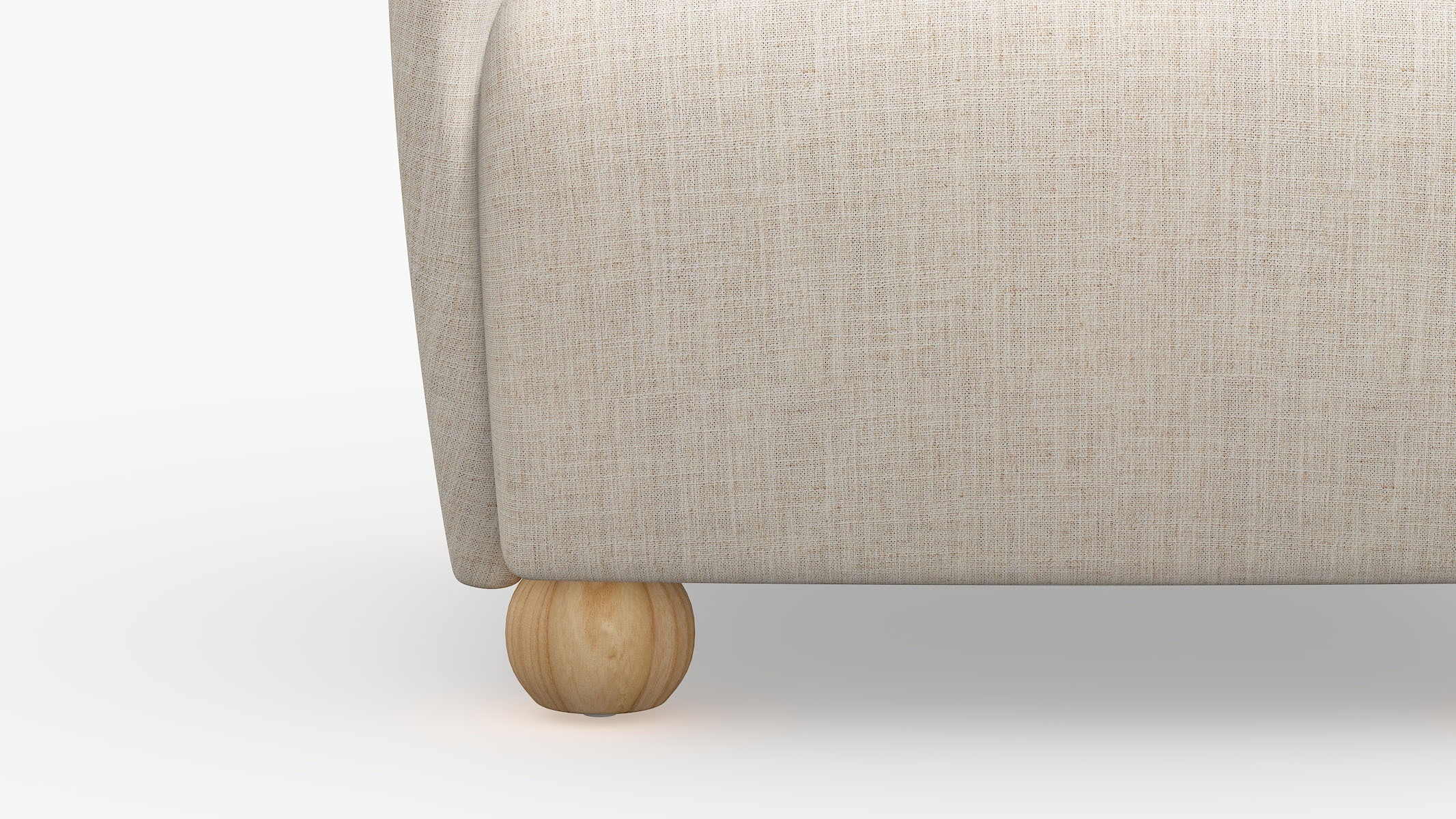 Bun Foot Accent Chair, Talc Everyday Linen, Natural - Image 4