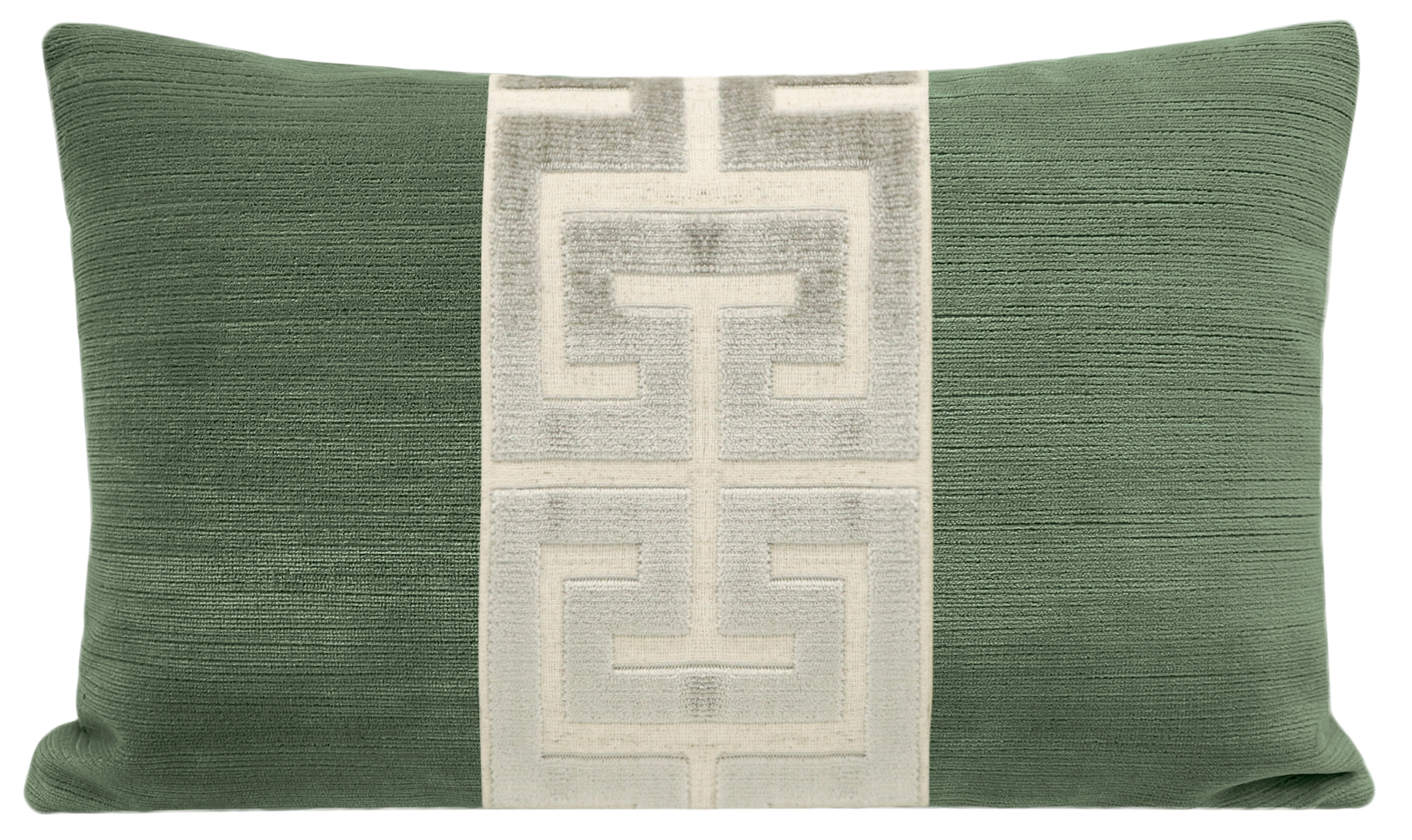 THE LITTLE LUMBAR :: STRIE VELVET // PATINA + PLATINUM GREEK TRIM - LITTLE LUMBAR 12" X 18" - Image 0