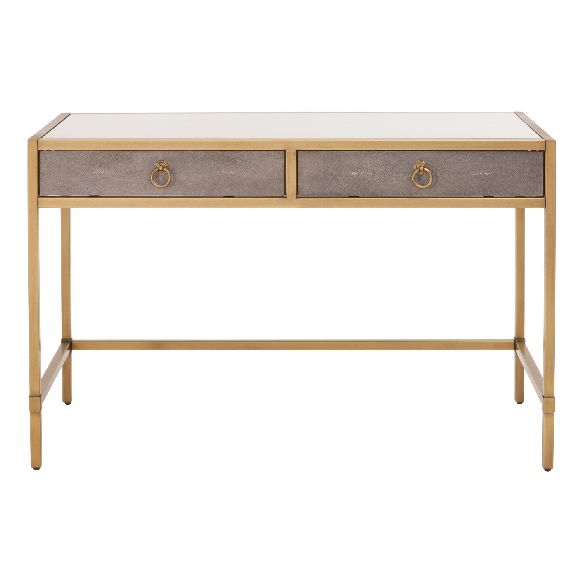 Colette Shagreen Desk, Gray & Gold - Image 0