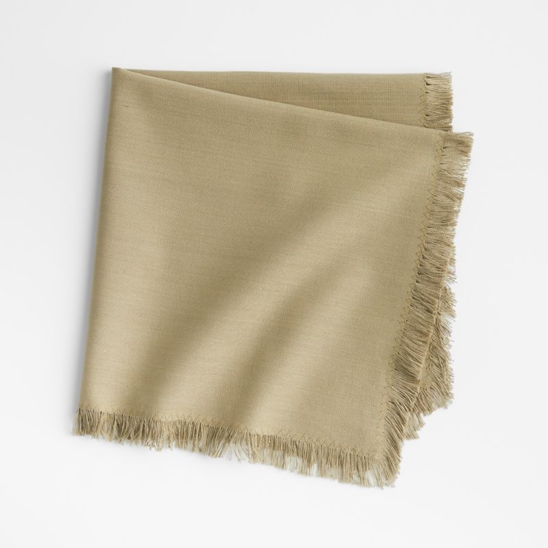 Craft Sage Green Organic Cotton Fringe Napkins, Set of 8 - Image 4