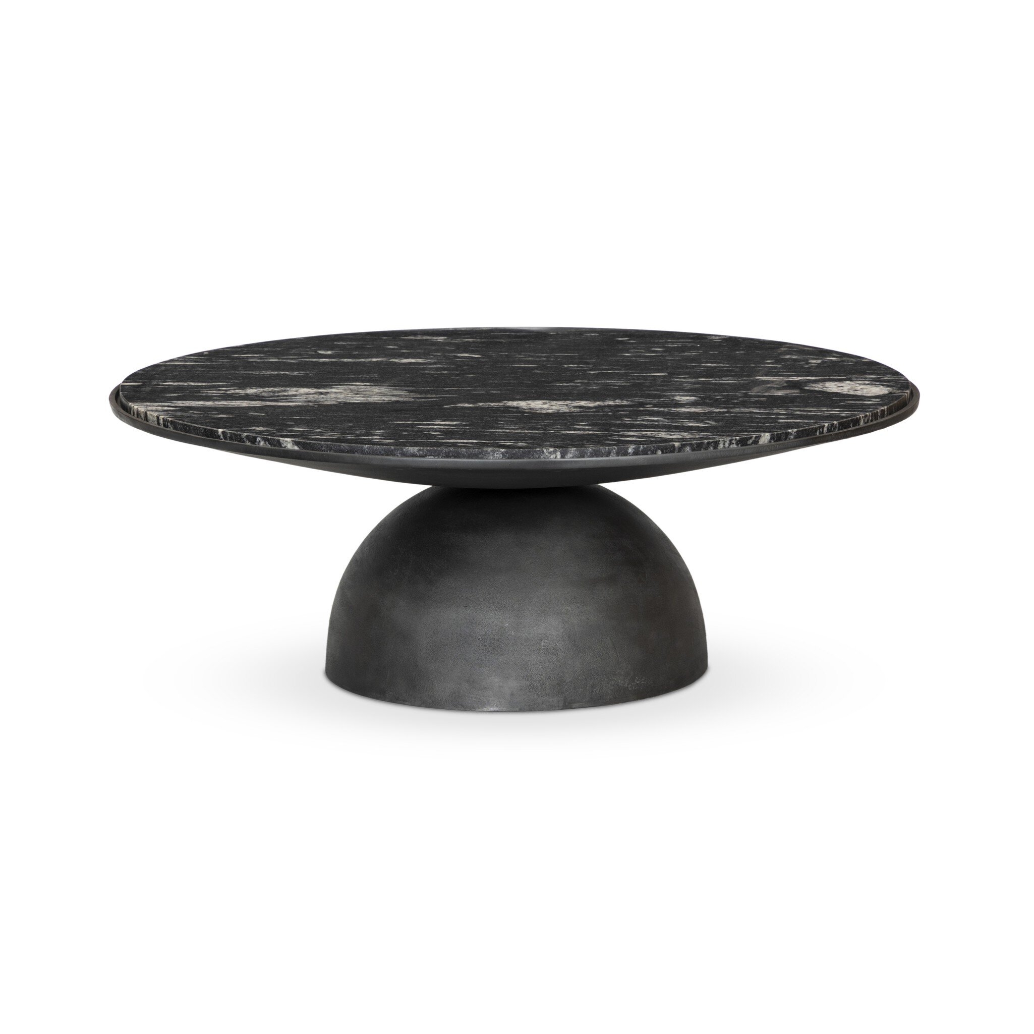Corbett Large Coffee Table - Polished Black Marble - Image 0