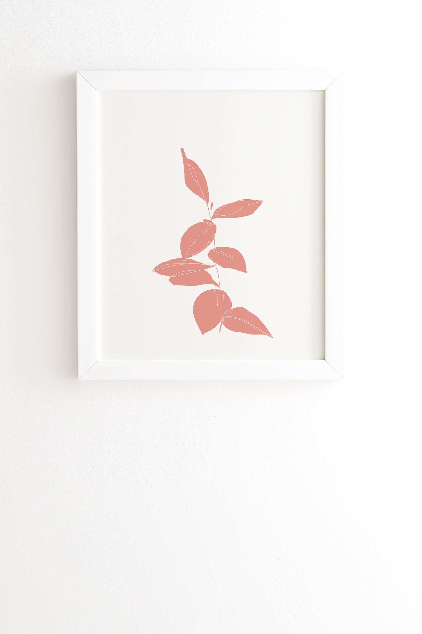 Plant Drawing Berry Pink by The Colour Study - Framed Wall Art Basic White 8" x 9.5" - Image 0