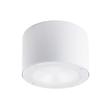 Round Metal LED Outdoor Flushmount, White - Image 2