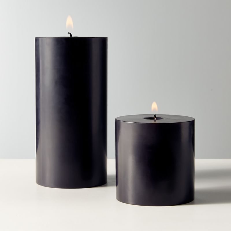 Black Pillar Candle 3"x6" - Image 1