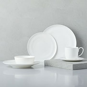 Rim Bone China Dinner Plates, Set of 4, White - Image 3