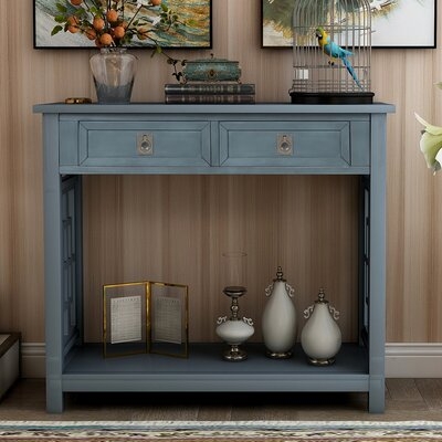Console Table With 2 Drawers And Bottom Shelf, Entryway Accent Sofa Table-CHH-WF193883 - Image 0