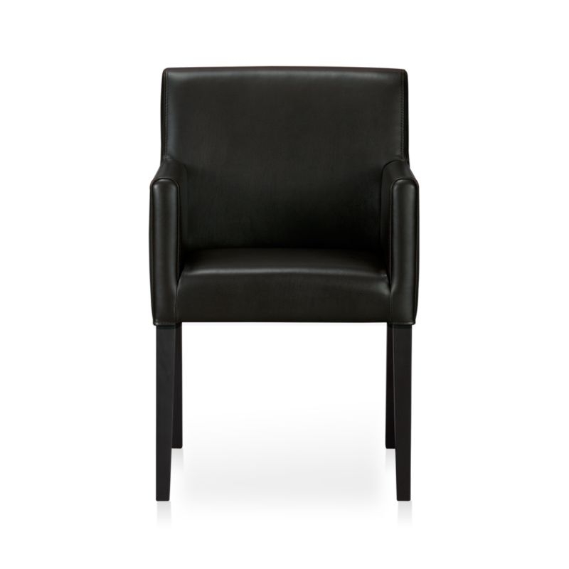 Lowe Onyx Leather Dining Arm Chair - Image 1