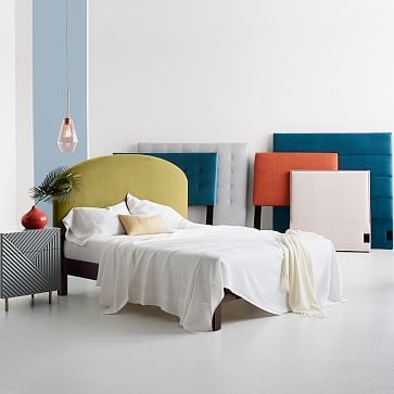 Curved Headboard, Queen, Simple Stripe, Light Flax - Image 2