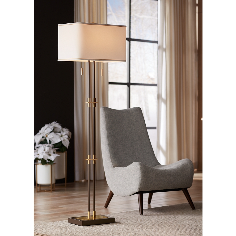 Possini Euro Nevada 61 1/2" High Bronze and Gold Floor Lamp - Image 0
