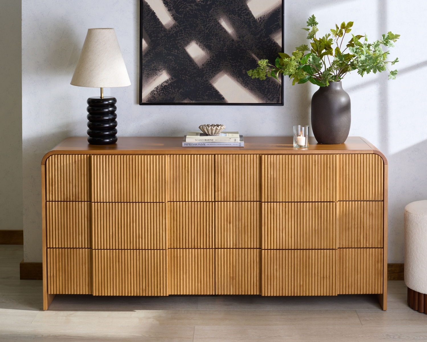Vitale Reeded Wood Dresser - Natural - Image 1