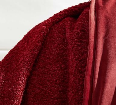 Cozy Teddy Faux Fur Throw, 60 x 80", Cardinal - Image 4