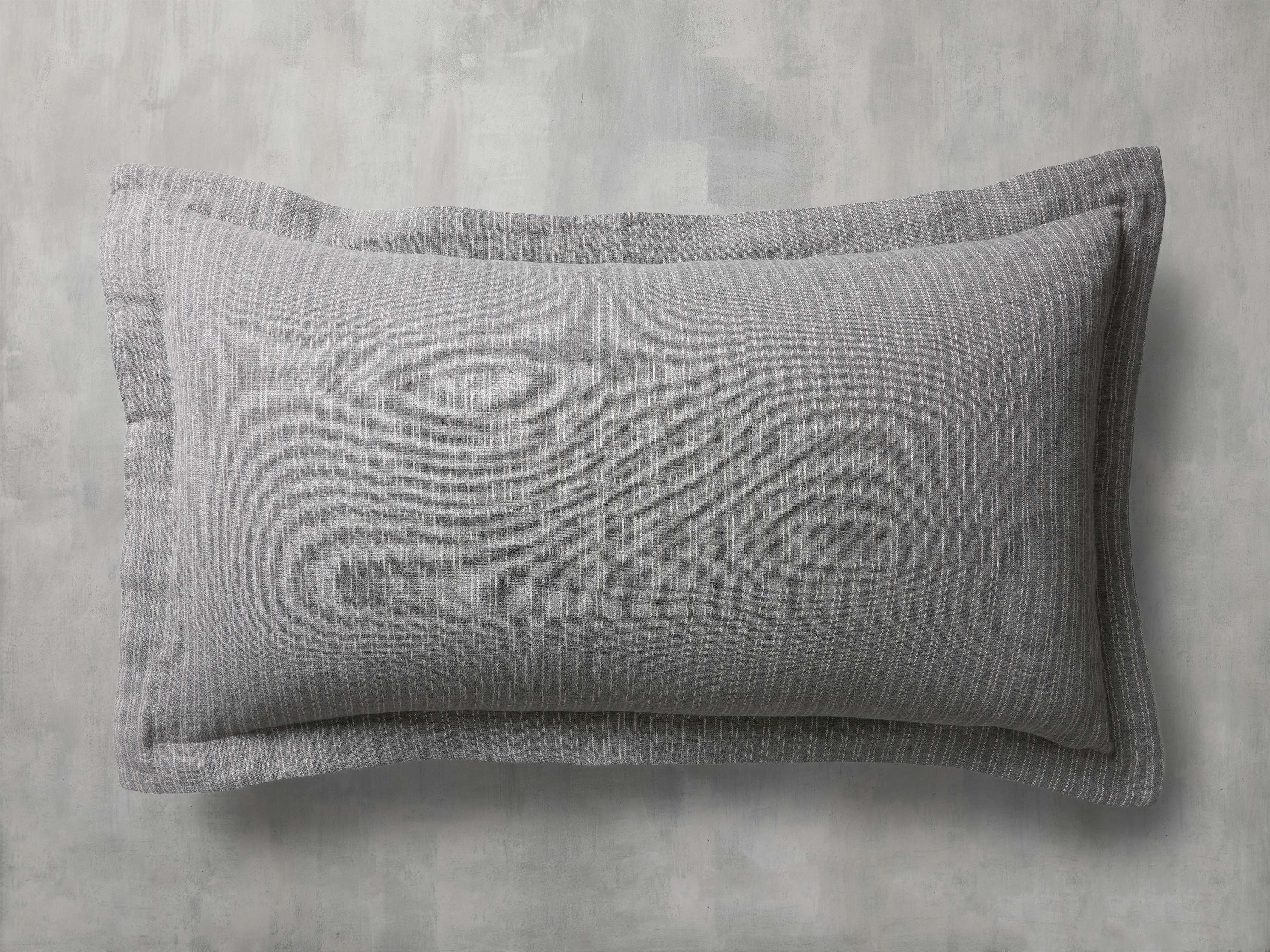 Laviss Stripe Sham in Cotton Standard Gray  Charcoal  - Image 0