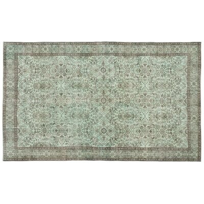 One-of-a-Kind Hand-Knotted 1960s Turkish Green 5'9" x 9'7" Area Rug - Image 0